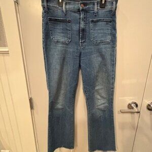 Mother The Hustler Patch Pocket Ankle Fray Jeans - Size 28